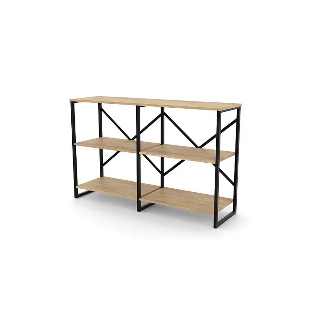 Фото Стеллаж Ridberg Chicago 4 полки 116x75x32.4 см металл цвет дуб Фото Стеллаж Ridberg Chicago 4 полки 116x75x32.4 см металл цвет дуб