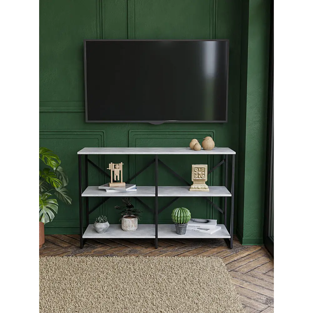 Фото 7 Стеллаж Ridberg Chicago 4 полки 116x75x32.4 см металл цвет бетон