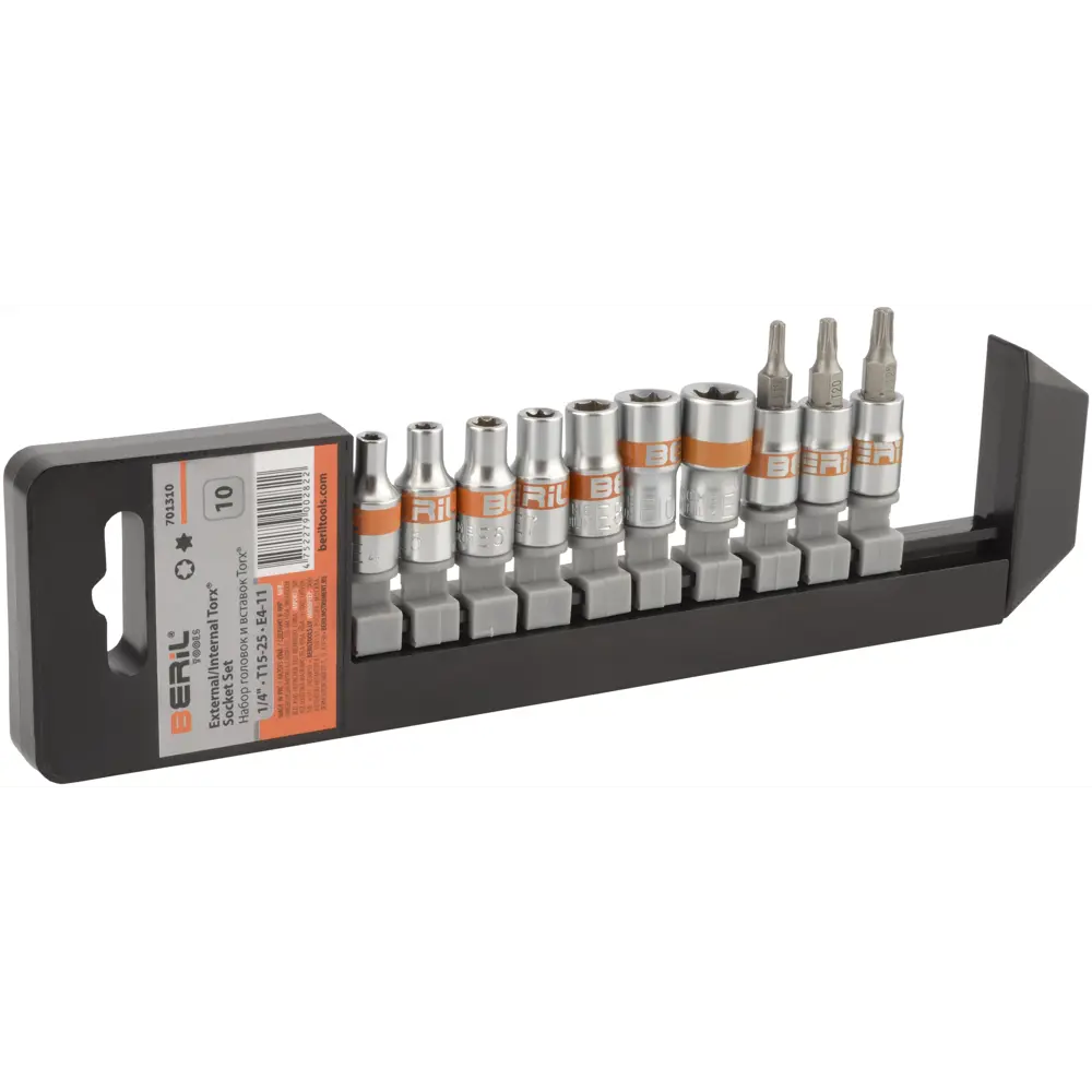 Фото Набор торцевых головок Beril 701310 1/4 дюйма, 10 шт