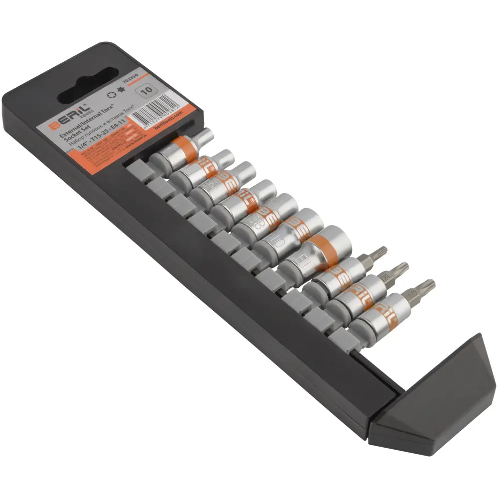 Фото 3 Набор торцевых головок Beril 701310 1/4 дюйма, 10 шт