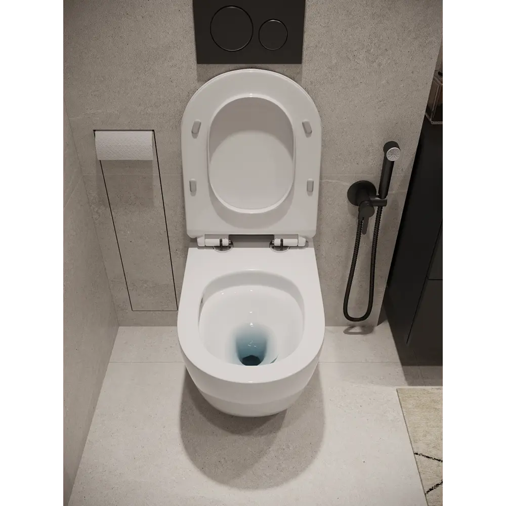 Фото 3 Унитаз подвесной Agger AT09150L безободковый с сиденьем микролифт Фото 3 Унитаз подвесной Agger AT09150L безободковый с сиденьем микролифт