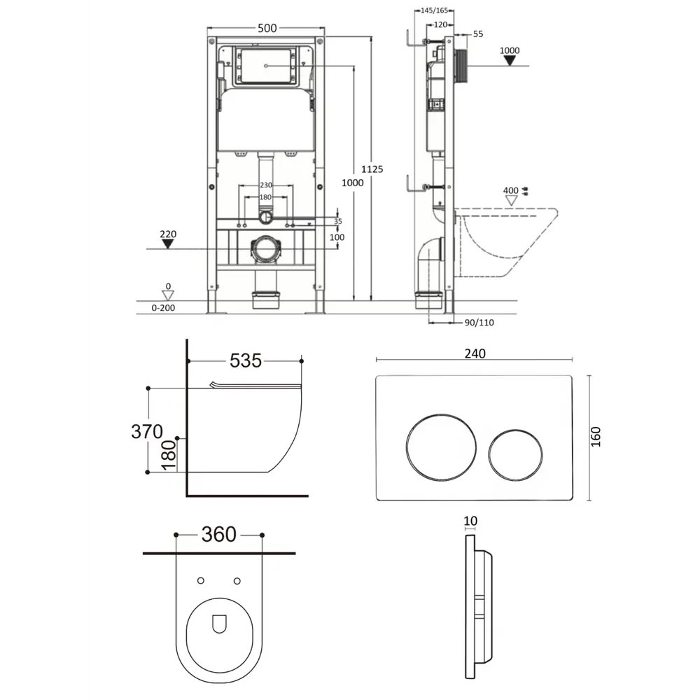 Фото 11 Комплект инсталляция с унитазом Agger ATI09150L+APB188 цвет белый Фото 11 Комплект инсталляция с унитазом Agger ATI09150L+APB188 цвет белый