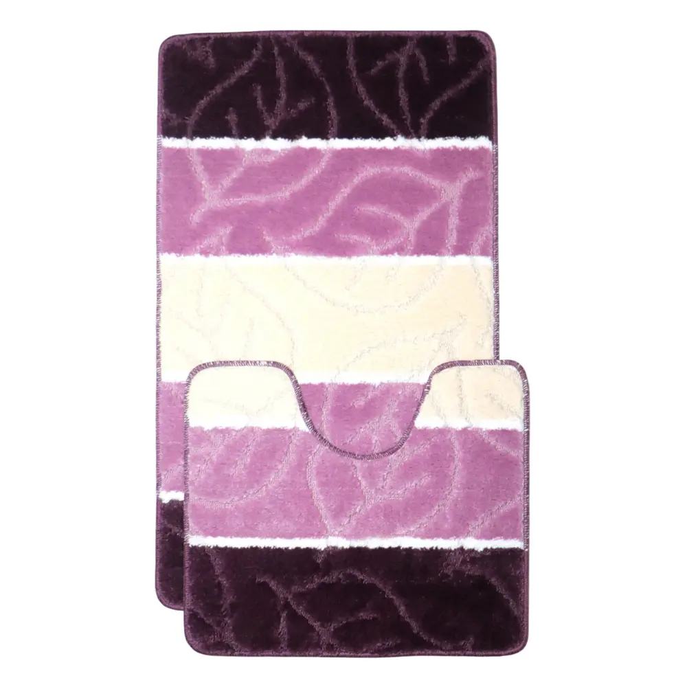Фото Коврик для ванной комнаты и туалета VONALDI 0151/11066 100x60/50x60 цвет фиолетовый Фото Коврик для ванной комнаты и туалета VONALDI 0151/11066 100x60/50x60 цвет фиолетовый