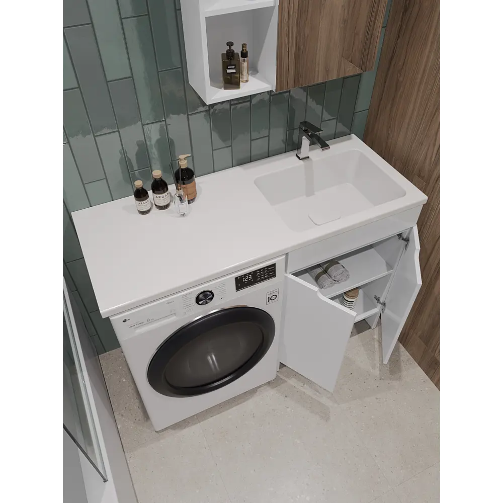 Фото 2 Раковина на стиральную машину Topline op TLOP-120RAR 120см цвет белый