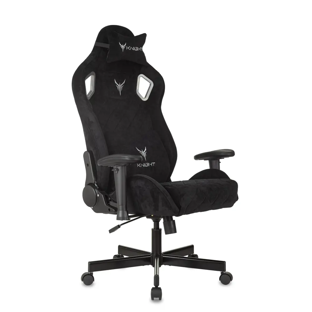 Фото Игровое кресло Knight Outrider 71x127x67 см ткань цвет черный Фото Игровое кресло Knight Outrider 71x127x67 см ткань цвет черный