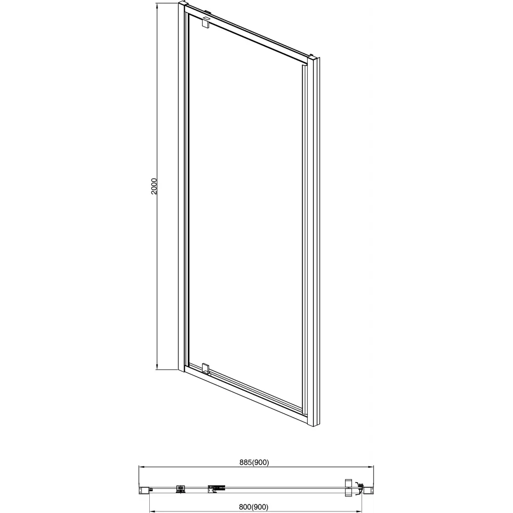 Фото 4 Душевая дверь Aquatek AQ ARI PI 09020CH 90см эффект стекла прозрачный распашной Фото 4 Душевая дверь Aquatek AQ ARI PI 09020CH 90см эффект стекла прозрачный распашной