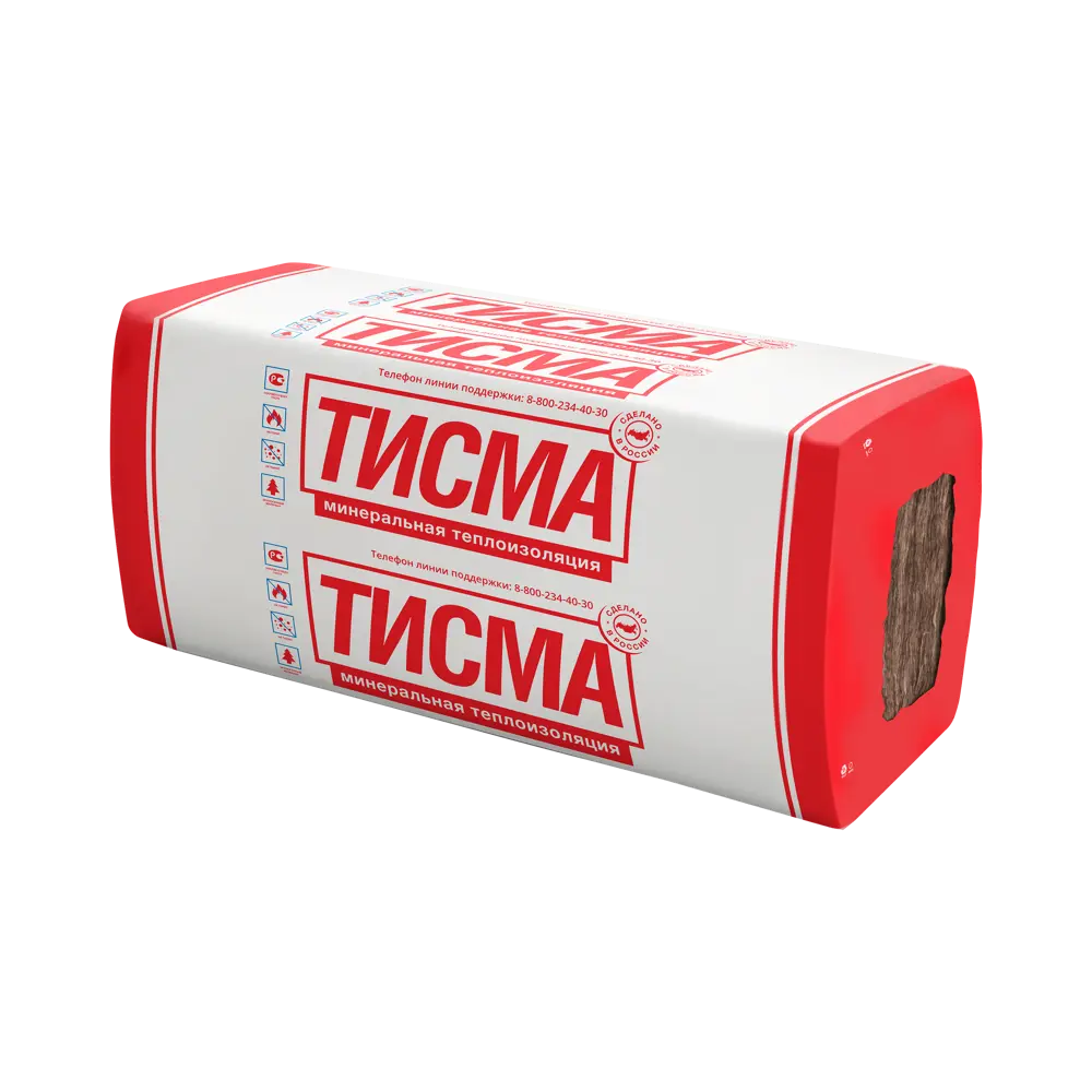 Фото Утеплитель Тисма 100 мм 8 плит 600x1200 мм 6.24 м²