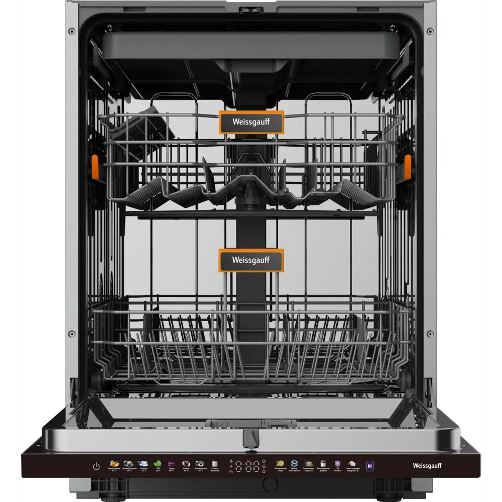 Фото Встраиваемая посудомоечная машина Weissgauff BDW 6138 Touch Inverter Autoopen Timer Floor 60 см 8 программ цвет серебристый Фото Встраиваемая посудомоечная машина Weissgauff BDW 6138 Touch Inverter Autoopen Timer Floor 60 см 8 программ цвет серебристый