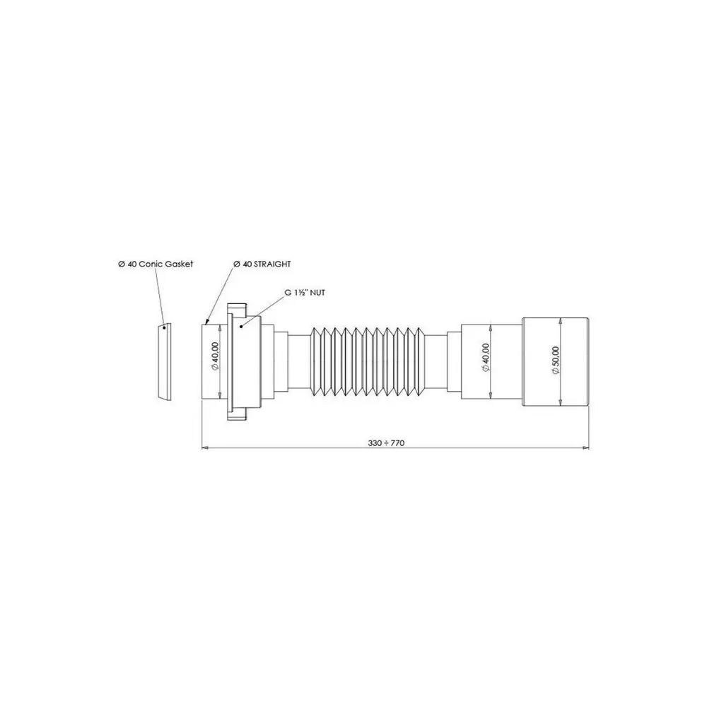 Фото 4 Гибкое соединение Aquanet 40x40/50 мм Фото 4 Гибкое соединение Aquanet 40x40/50 мм