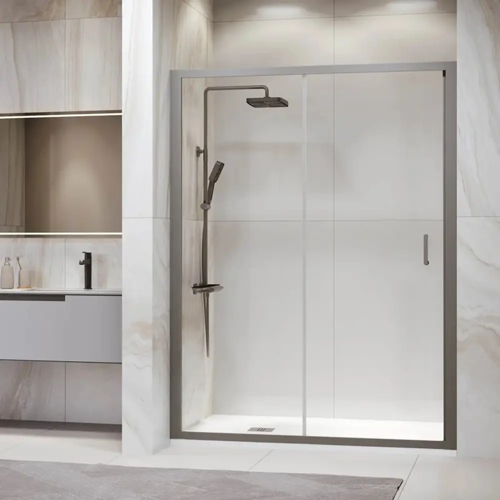 Фото 2 Душевая дверь Rgw 41081415-110 150см эффект стекла прозрачный раздвижной Фото 2 Душевая дверь Rgw 41081415-110 150см эффект стекла прозрачный раздвижной