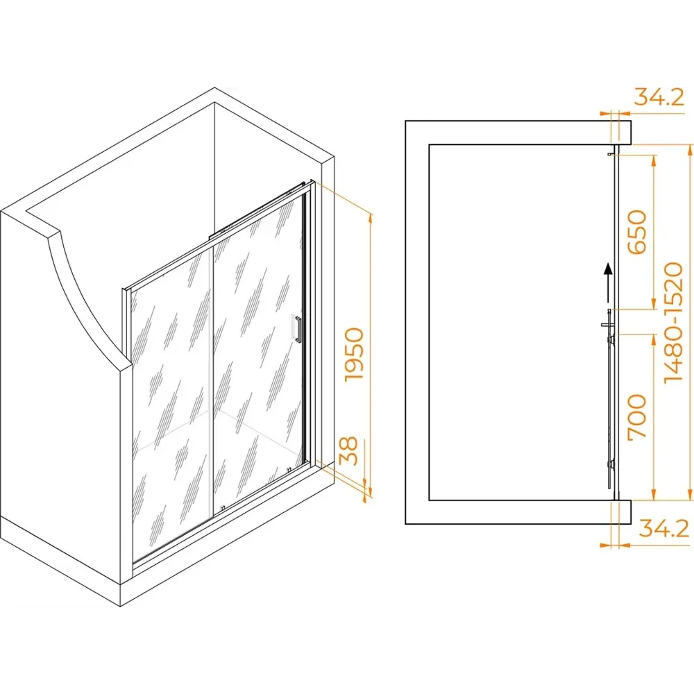 Фото 3 Душевая дверь Rgw 41081415-110 150см эффект стекла прозрачный раздвижной Фото 3 Душевая дверь Rgw 41081415-110 150см эффект стекла прозрачный раздвижной