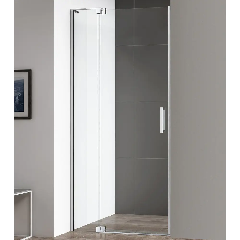 Фото Душевая дверь Cezares SLIDER-B-1-90/100-C-Cr 100см эффект стекла прозрачный распашной