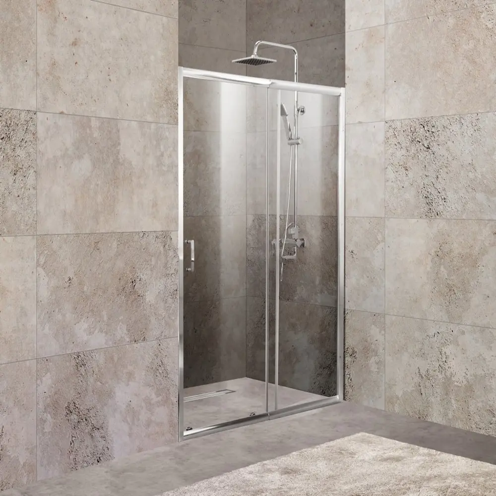 Фото Душевая дверь Belbagno UNIQUE-BF-1-120/135-C-Cr 135см эффект стекла прозрачный раздвижной Фото Душевая дверь Belbagno UNIQUE-BF-1-120/135-C-Cr 135см эффект стекла прозрачный раздвижной