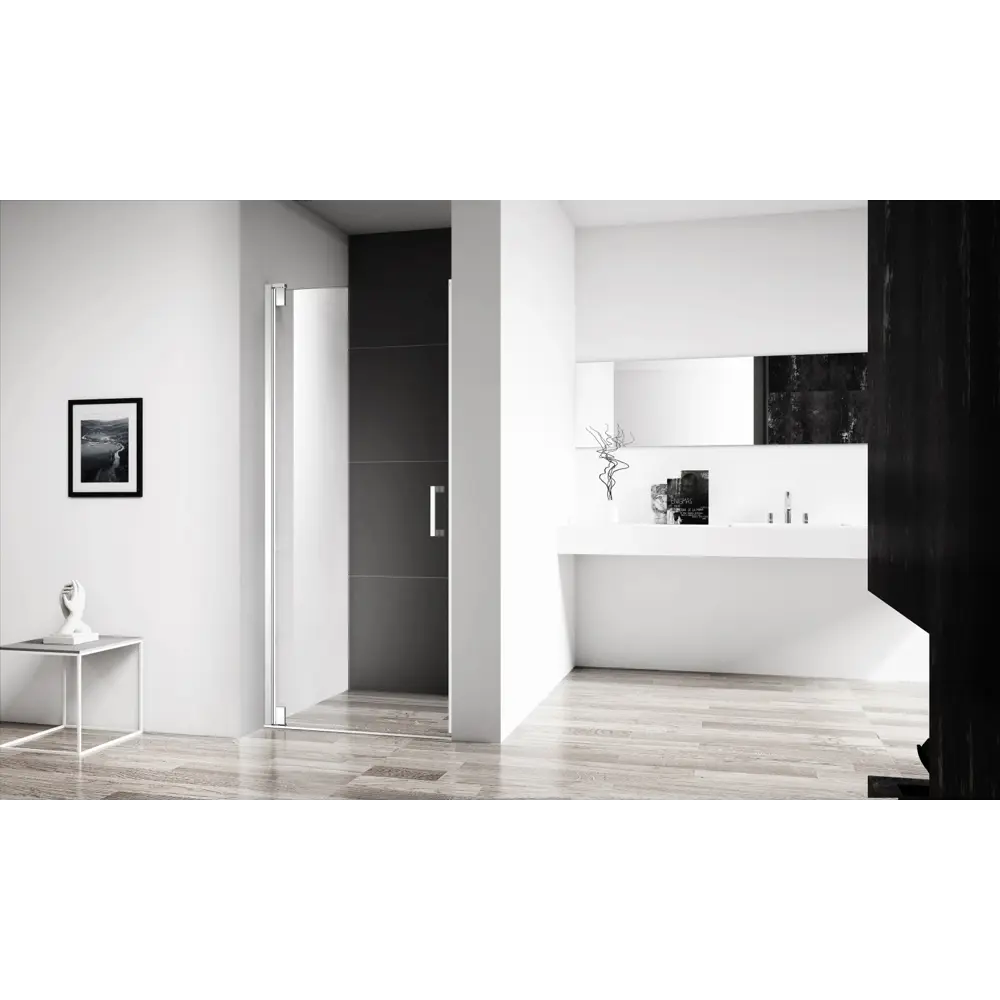 Фото 2 Душевая дверь Belbagno MARMI-B-1-80-C-Cr 80см эффект стекла прозрачный распашной Фото 2 Душевая дверь Belbagno MARMI-B-1-80-C-Cr 80см эффект стекла прозрачный распашной