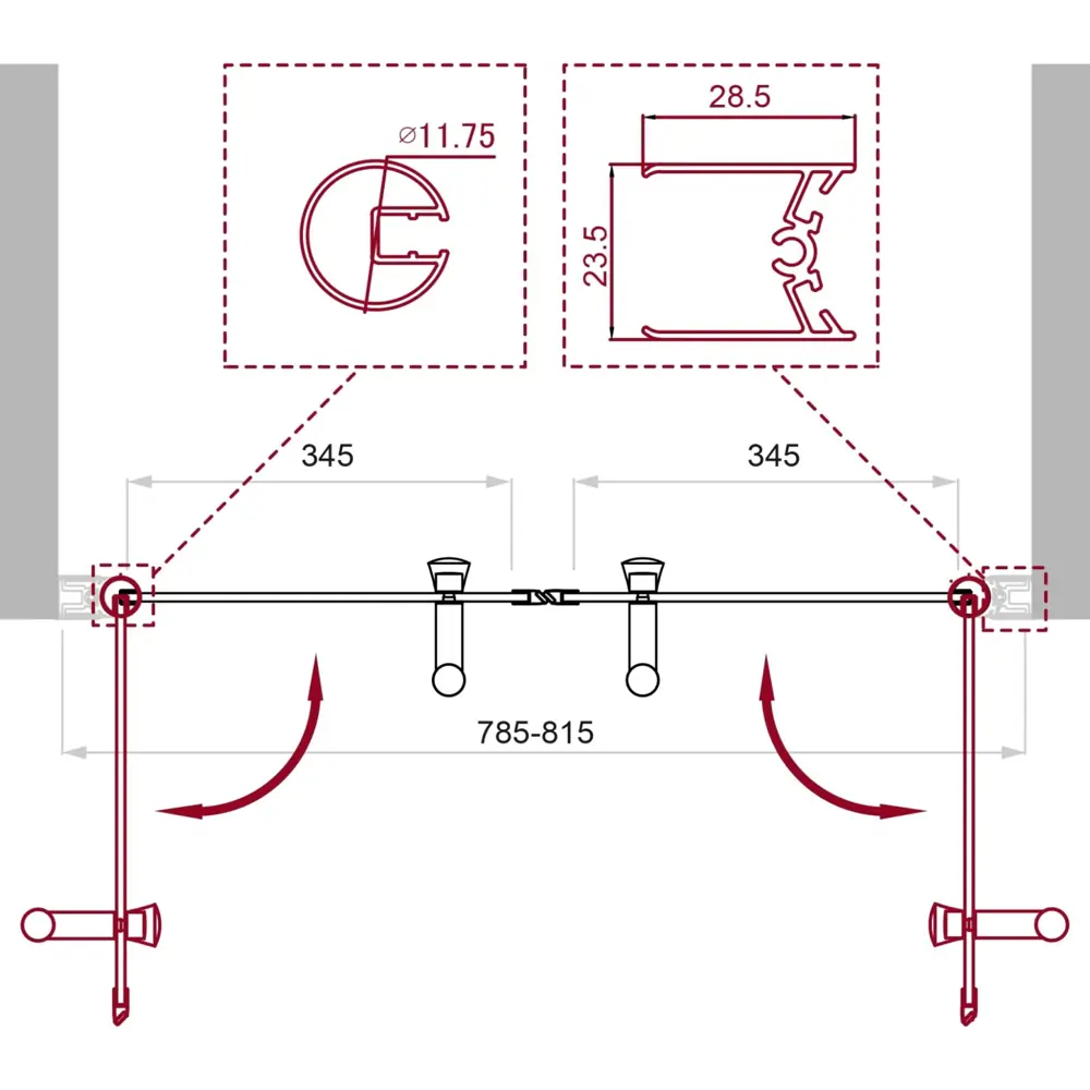 Фото 4 Душевая дверь Belbagno UNO-B-2-80-C-Cr 80см эффект стекла прозрачный распашной Фото 4 Душевая дверь Belbagno UNO-B-2-80-C-Cr 80см эффект стекла прозрачный распашной