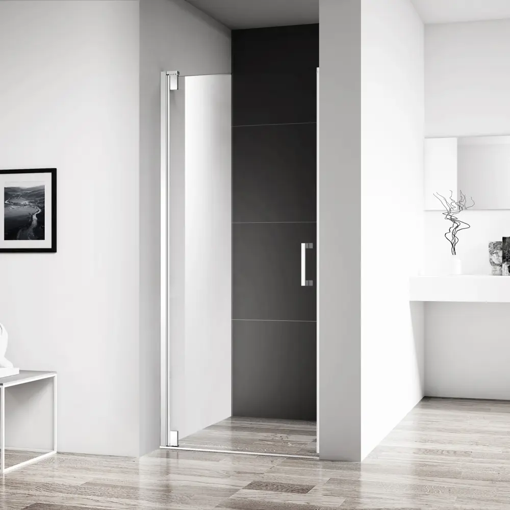 Фото Душевая дверь Belbagno MARMI-B-1-90-C-Cr 90см эффект стекла прозрачный распашной Фото Душевая дверь Belbagno MARMI-B-1-90-C-Cr 90см эффект стекла прозрачный распашной