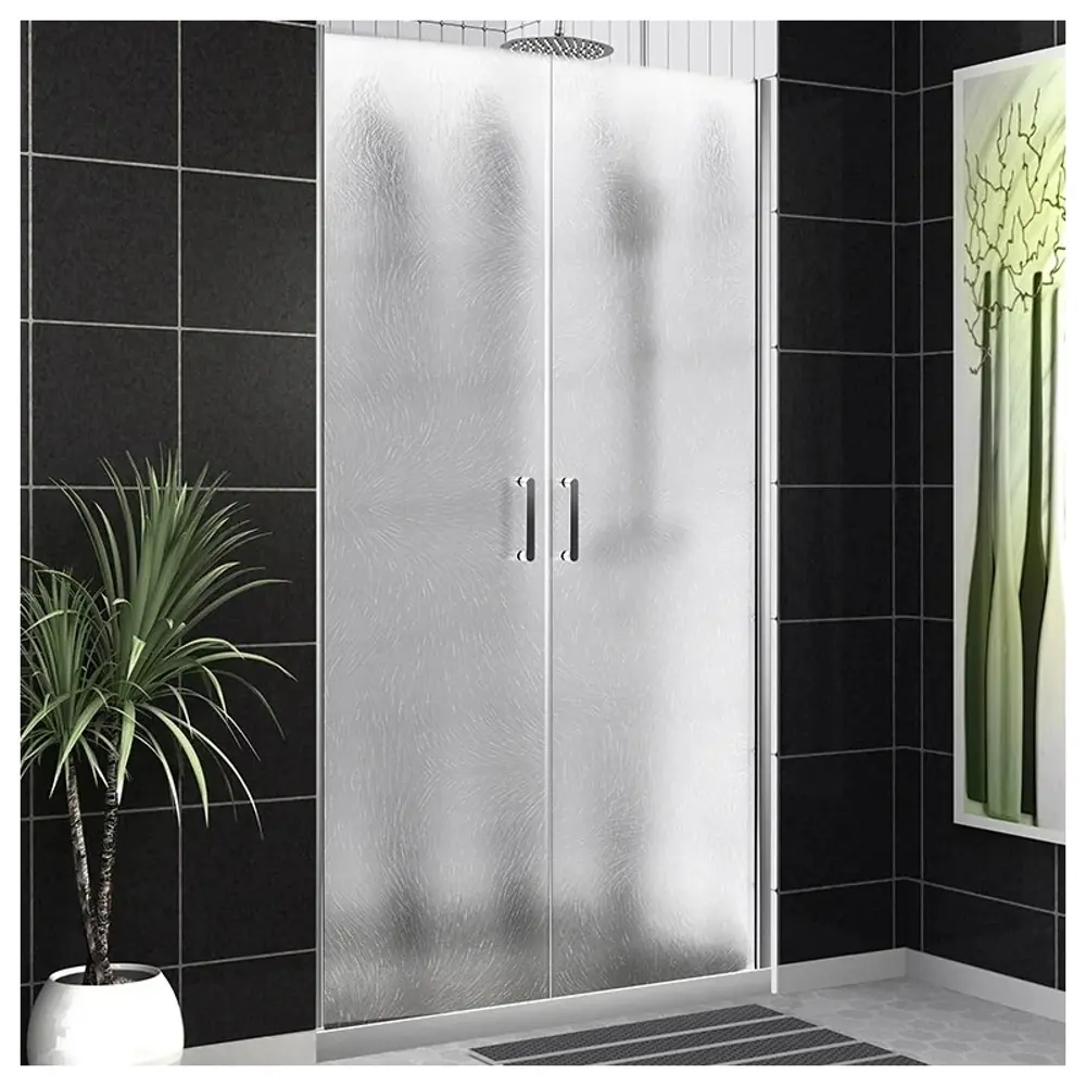 Фото Душевая дверь Belbagno UNO-B-2-110-CH-Cr 110см эффект стекла рифленый распашной профиль хром Фото Душевая дверь Belbagno UNO-B-2-110-CH-Cr 110см эффект стекла рифленый распашной профиль хром