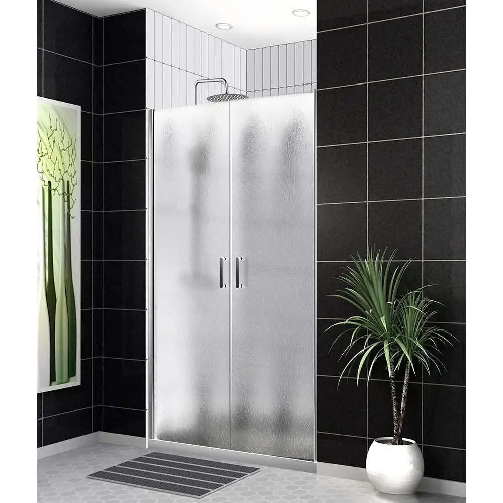 Фото 2 Душевая дверь Belbagno UNO-B-2-110-CH-Cr 110см эффект стекла рифленый распашной профиль хром Фото 2 Душевая дверь Belbagno UNO-B-2-110-CH-Cr 110см эффект стекла рифленый распашной профиль хром