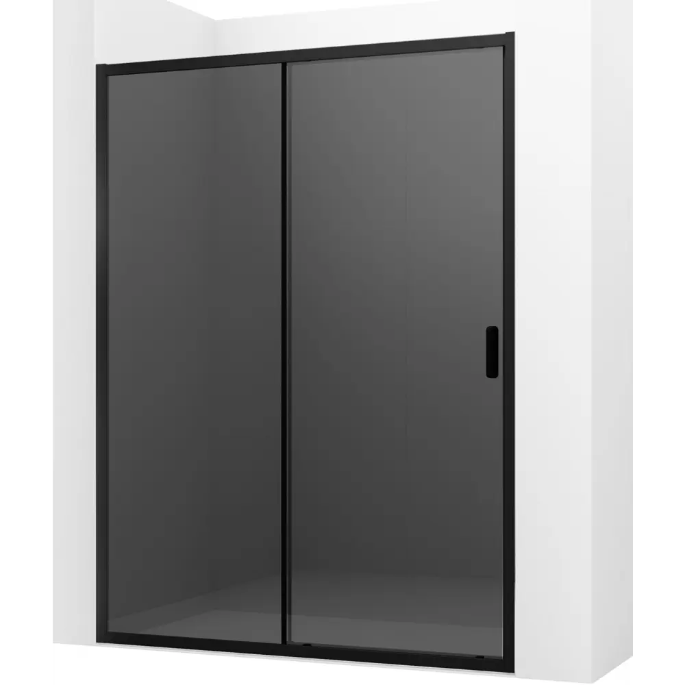 Фото 3 Душевая дверь Ambassador 17022220ABB 140см эффект стекла тонированный раздвижной профиль черный