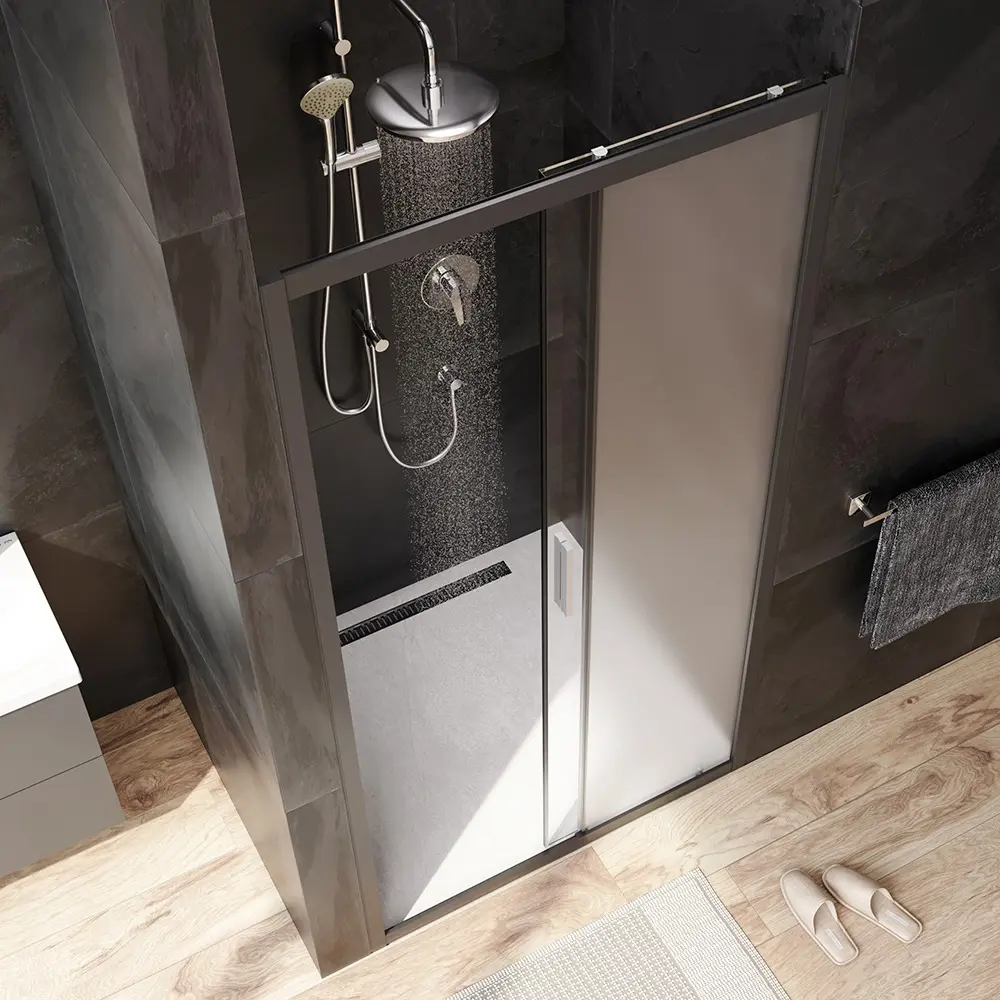 Фото 3 Душевая дверь Am.pm W90G-100-1-195BM 100см эффект стекла прозрачный раздвижной