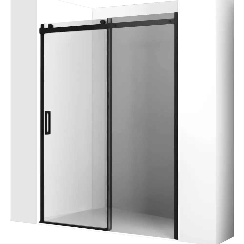 Фото 3 Душевая дверь Ambassador 19021203HB 140см эффект стекла прозрачный раздвижной профиль черный Фото 3 Душевая дверь Ambassador 19021203HB 140см эффект стекла прозрачный раздвижной профиль черный