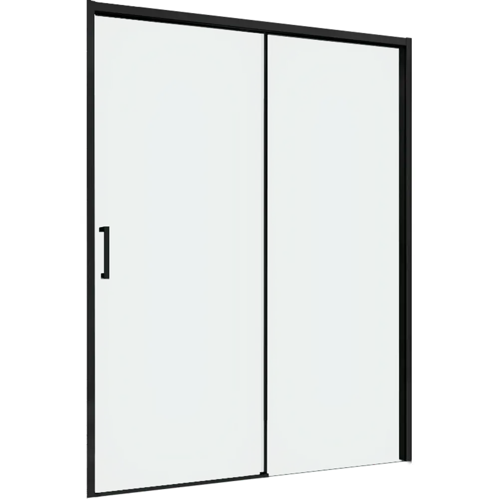 Фото 3 Душевая дверь Abber AG93150B 150см эффект стекла прозрачный раздвижной профиль черный Фото 3 Душевая дверь Abber AG93150B 150см эффект стекла прозрачный раздвижной профиль черный
