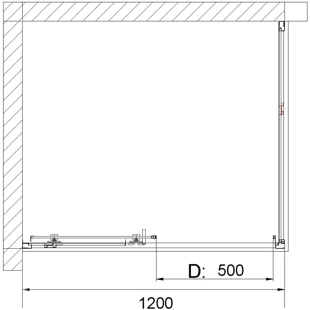 Фото 4 Душевая дверь Niagara NG-82-12AB 120см эффект стекла прозрачный раздвижной профиль черный