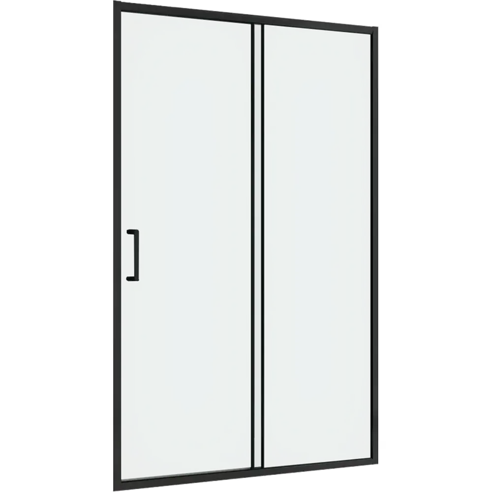 Фото 3 Душевая дверь Abber AG30140B5 140см эффект стекла прозрачный раздвижной профиль черный