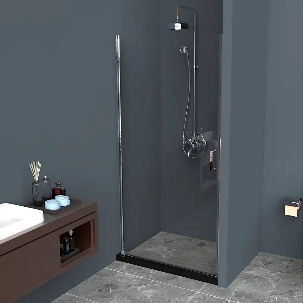 Фото Душевая дверь Belbagno UNO-B-1-90-C-Cr 90см эффект стекла прозрачный распашной