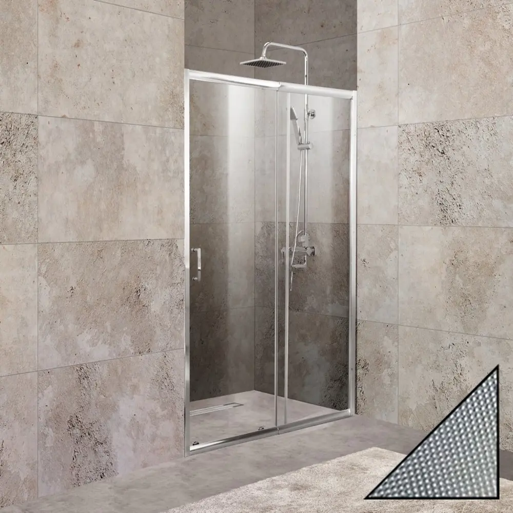 Фото Душевая дверь Belbagno UNIQUE-BF-1-110/125-P-Cr 125см эффект стекла рифленый раздвижной Фото Душевая дверь Belbagno UNIQUE-BF-1-110/125-P-Cr 125см эффект стекла рифленый раздвижной
