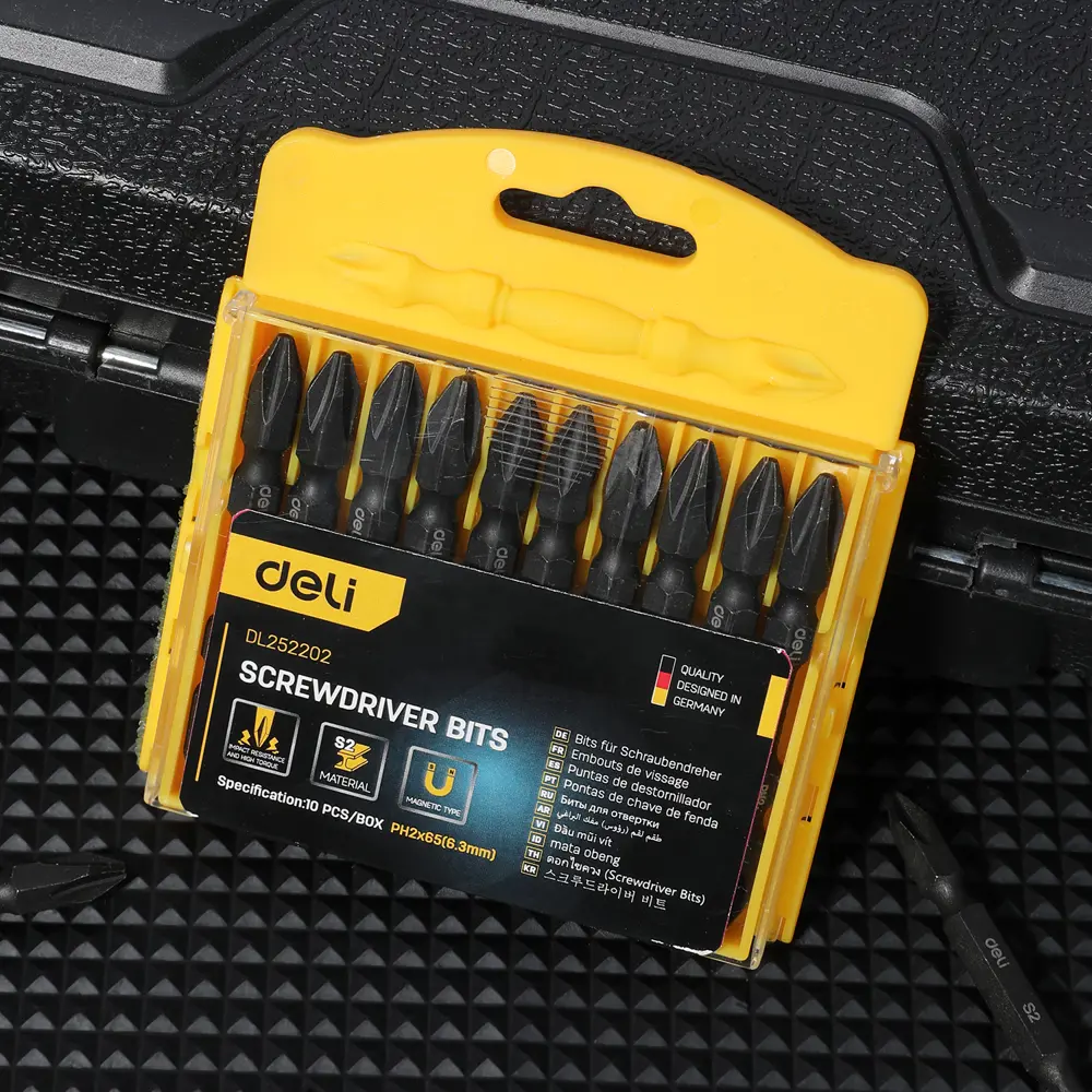 Фото 2 Набор бит двухсторонних торсионных ударных Deli DL252202, 10 шт Фото 2 Набор бит двухсторонних торсионных ударных Deli DL252202, 10 шт