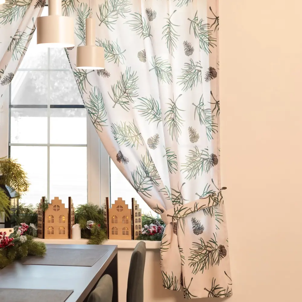 Фото 7 Комплект штор для кухни с подхватами Christmas tree габардин 145x180 см