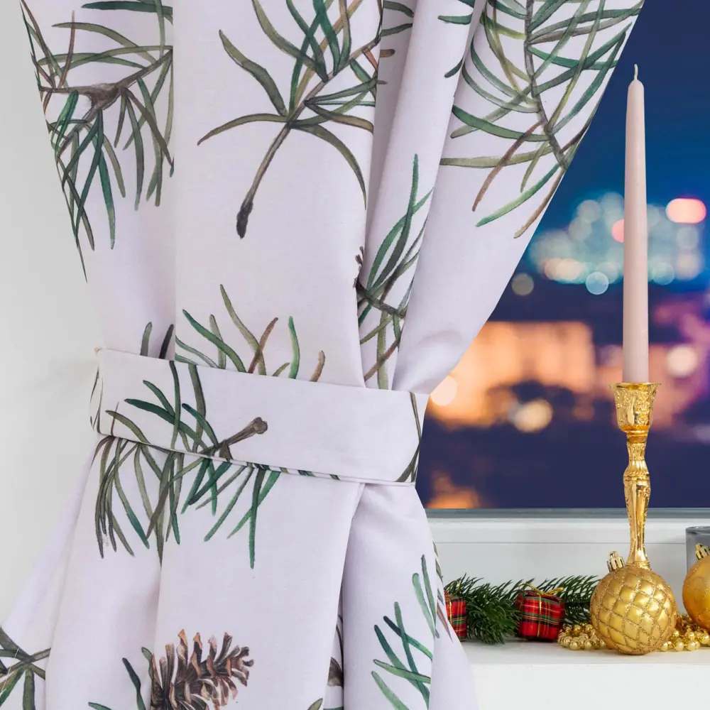 Фото 2 Комплект штор для кухни с подхватами Christmas tree габардин 145x180 см