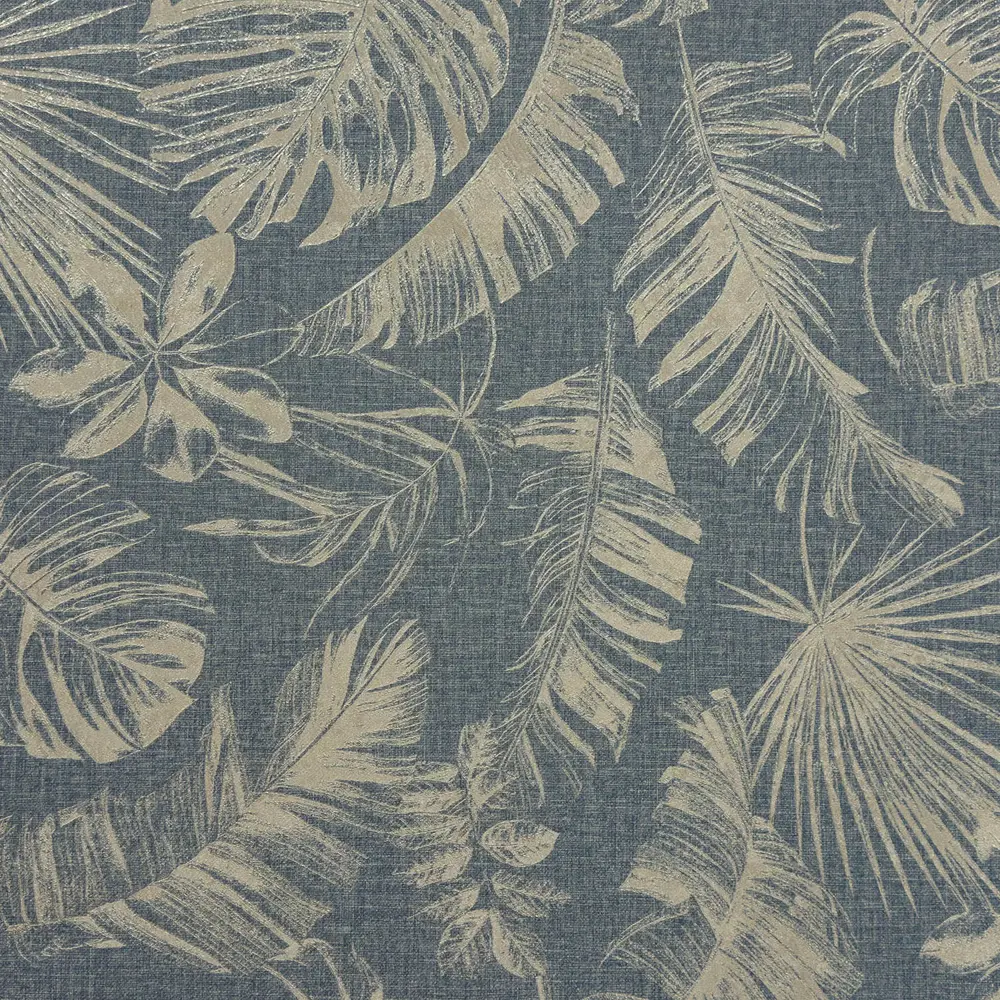 Фото Обои флизелиновые Wiganford Flowers Language 1.06 м цвет синий с серебром MK65201