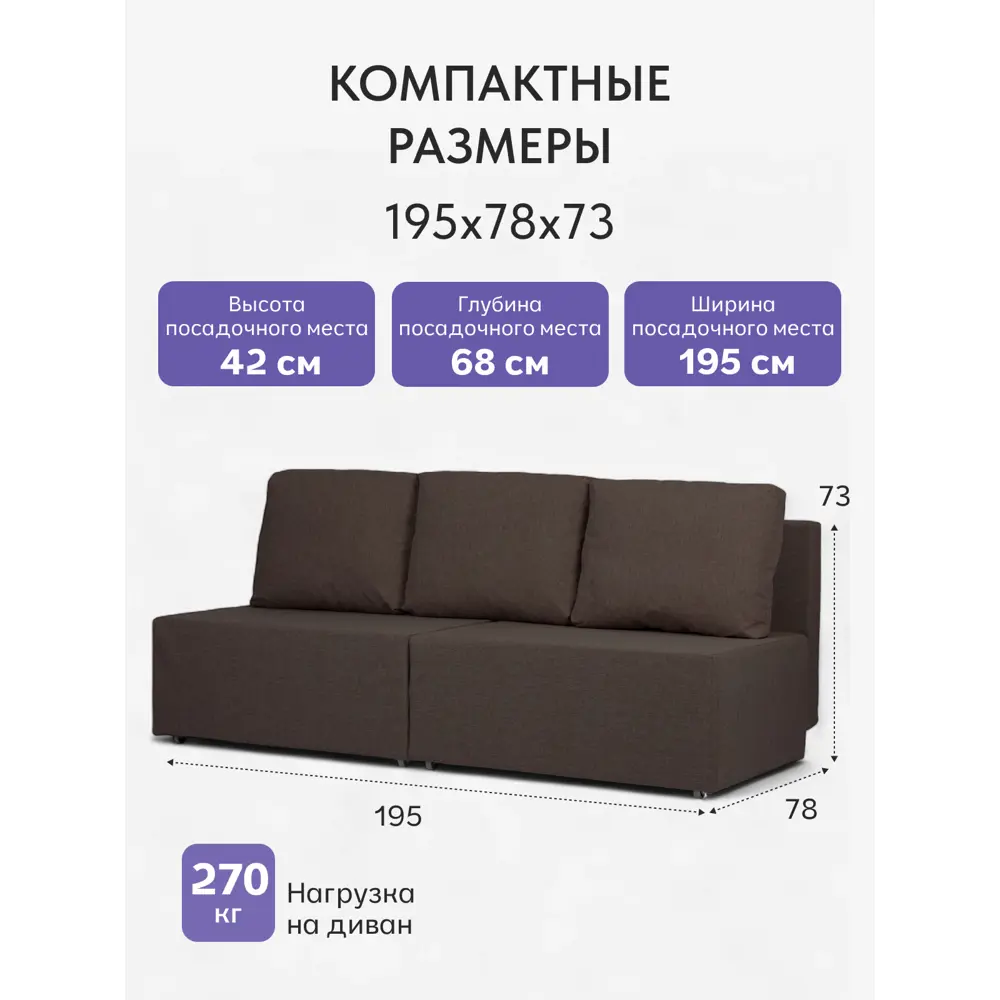 Фото 2 Диван раскладной Диван 24 Бойсе 195x73x78 см рогожка цвет темно-серый Фото 2 Диван раскладной Диван 24 Бойсе 195x73x78 см рогожка цвет темно-серый
