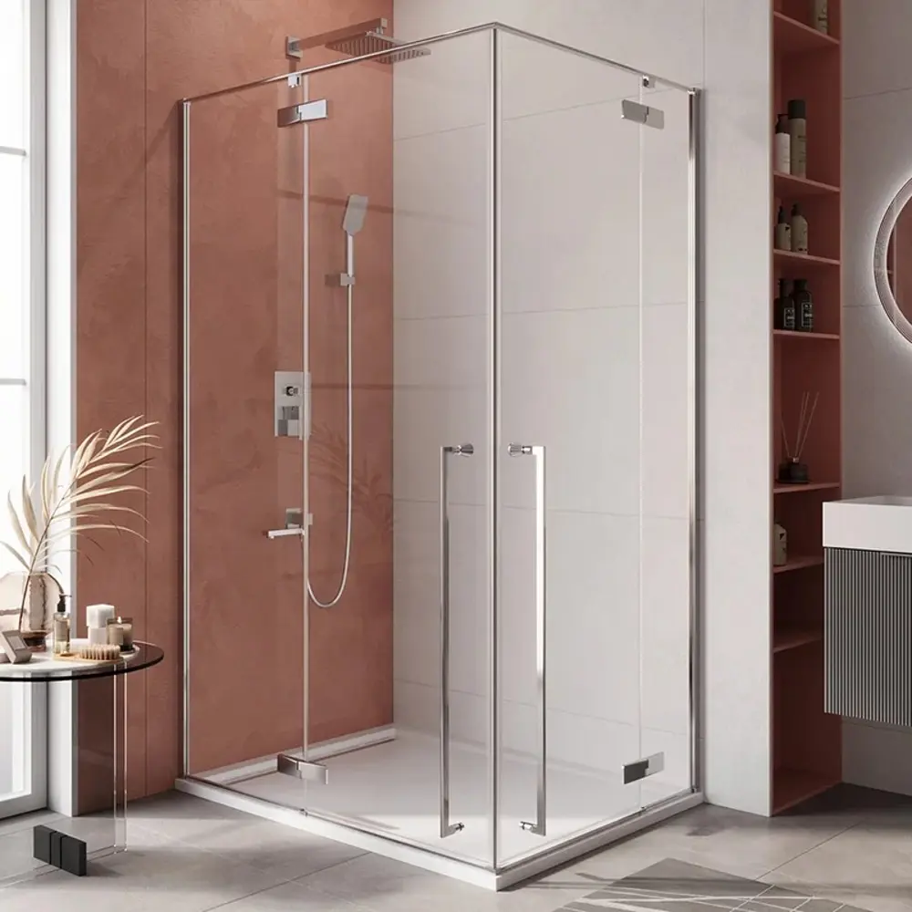 Фото Душевой уголок Cezares Liner LINER-AH-2-120/90-C-Cr-L прямоугольный 120x90 см серебристый блеск профиль, эффект стекла прозрачный