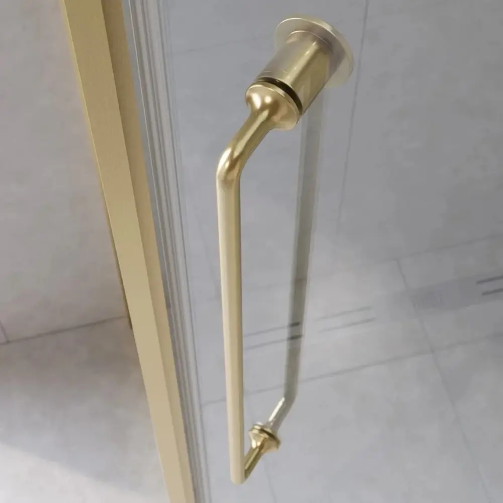 Фото 2 Душевой уголок Cezares Relax RELAX-304-P-1-100-C-BORO пятиугольный 100x100см золотистый профиль эффект стекла прозрачный