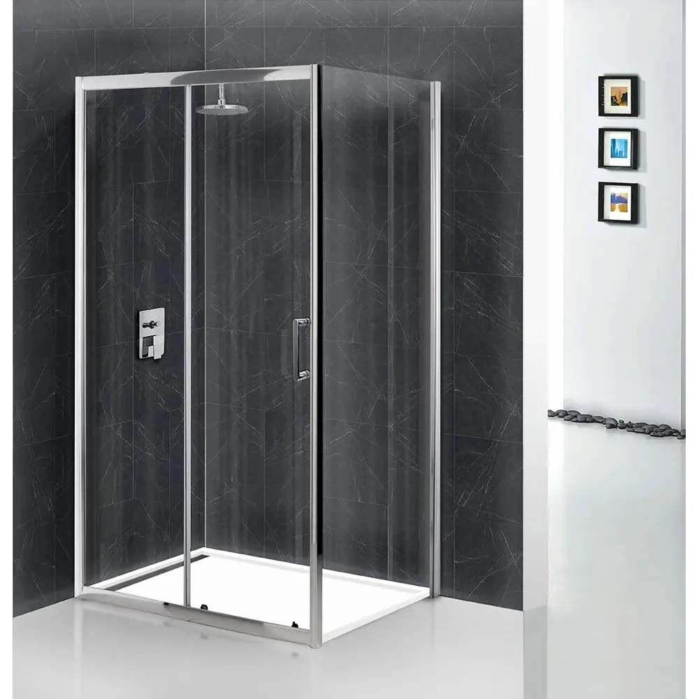 Фото 2 Душевой уголок Belbagno Uno UNO-195-AH-1-100/80-C-Cr прямоугольный 100х79см серебристый блеск профиль эффект стекла прозрачный Фото 2 Душевой уголок Belbagno Uno UNO-195-AH-1-100/80-C-Cr прямоугольный 100х79см серебристый блеск профиль эффект стекла прозрачный