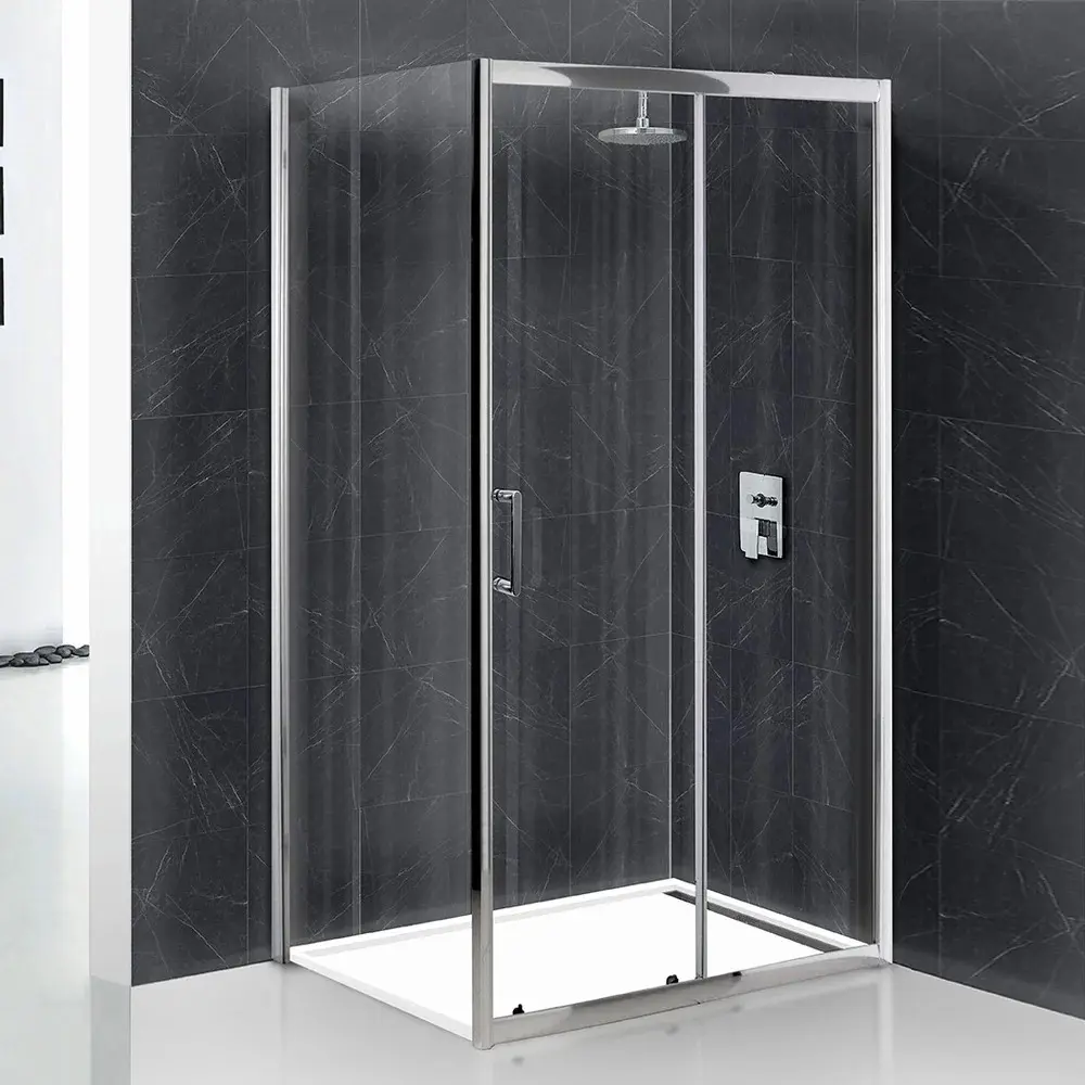 Фото Душевой уголок Belbagno Uno UNO-195-AH-1-100/80-C-Cr прямоугольный 100х79см серебристый блеск профиль эффект стекла прозрачный Фото Душевой уголок Belbagno Uno UNO-195-AH-1-100/80-C-Cr прямоугольный 100х79см серебристый блеск профиль эффект стекла прозрачный