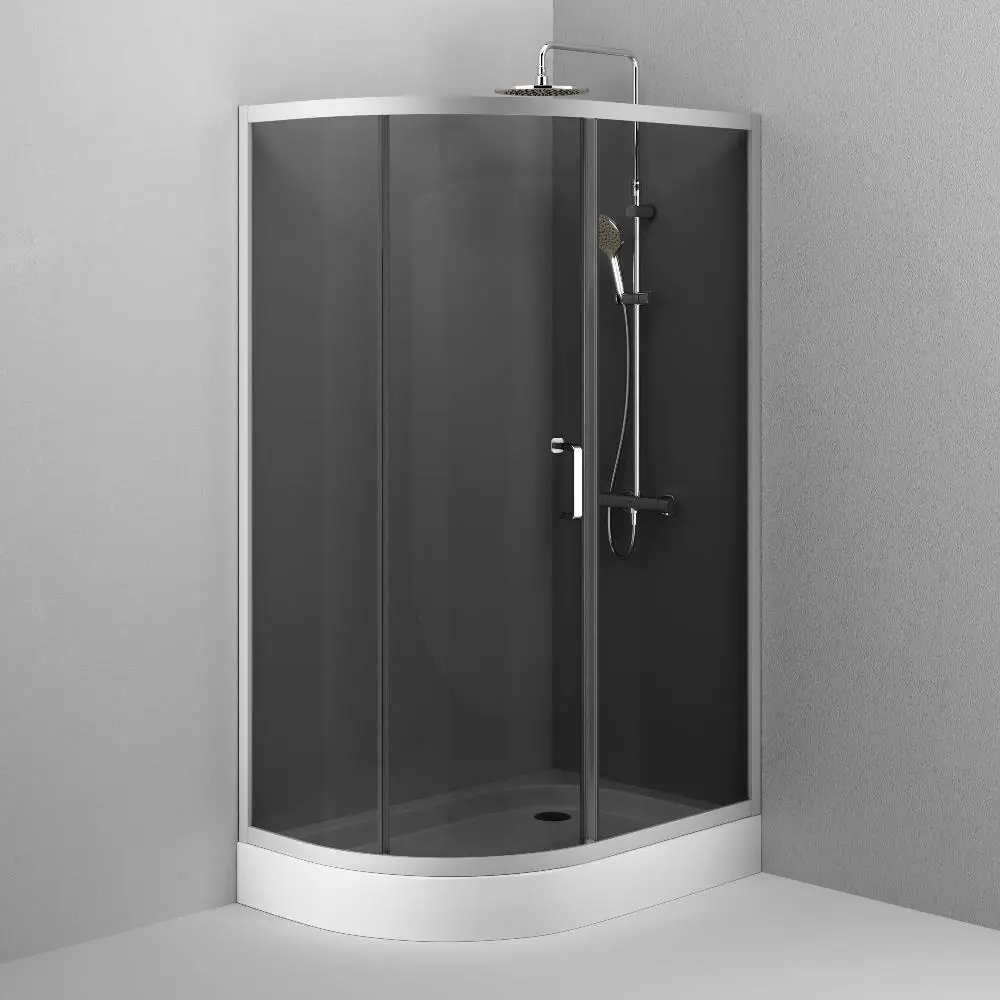 Фото 3 Душевой уголок Am.pm Like W83G-302U120CG64 многоугольный 120х80см серебристый блеск профиль эффект стекла тонированный Фото 3 Душевой уголок Am.pm Like W83G-302U120CG64 многоугольный 120х80см серебристый блеск профиль эффект стекла тонированный