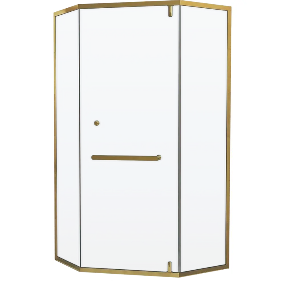 Фото 2 Душевой уголок Rgw Hotel 350608400-016 пятиугольный 100x100см золотистый профиль эффект стекла прозрачный 646765