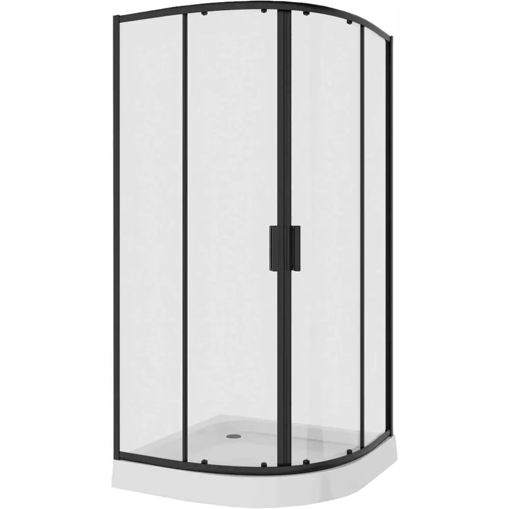 Фото 7 Душевой уголок Niagara Nova 68860811BLACK 1/4 круга 80x80см черный профиль, эффект стекла прозрачный