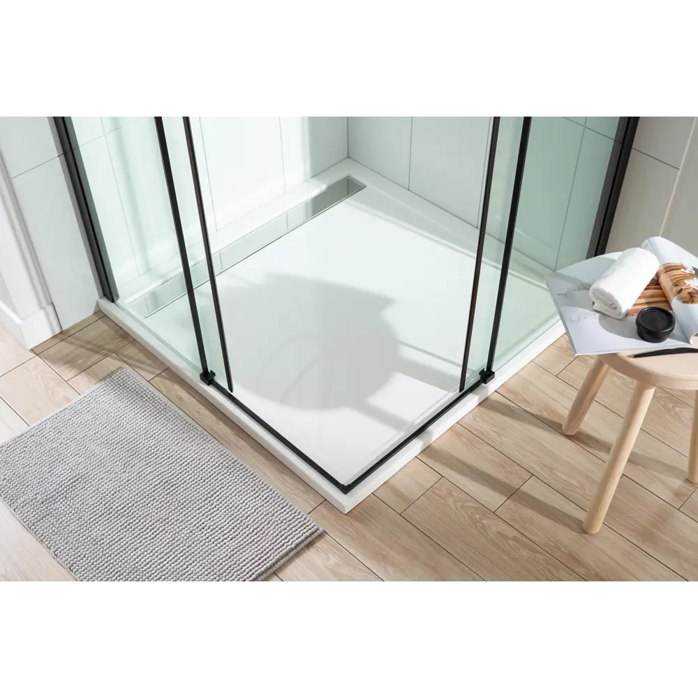 Фото 5 Душевой уголок Aquanet Pleasure AE60-S-100x100U-BT квадратный 100х100см черный профиль эффект стекла прозрачный Фото 5 Душевой уголок Aquanet Pleasure AE60-S-100x100U-BT квадратный 100х100см черный профиль эффект стекла прозрачный