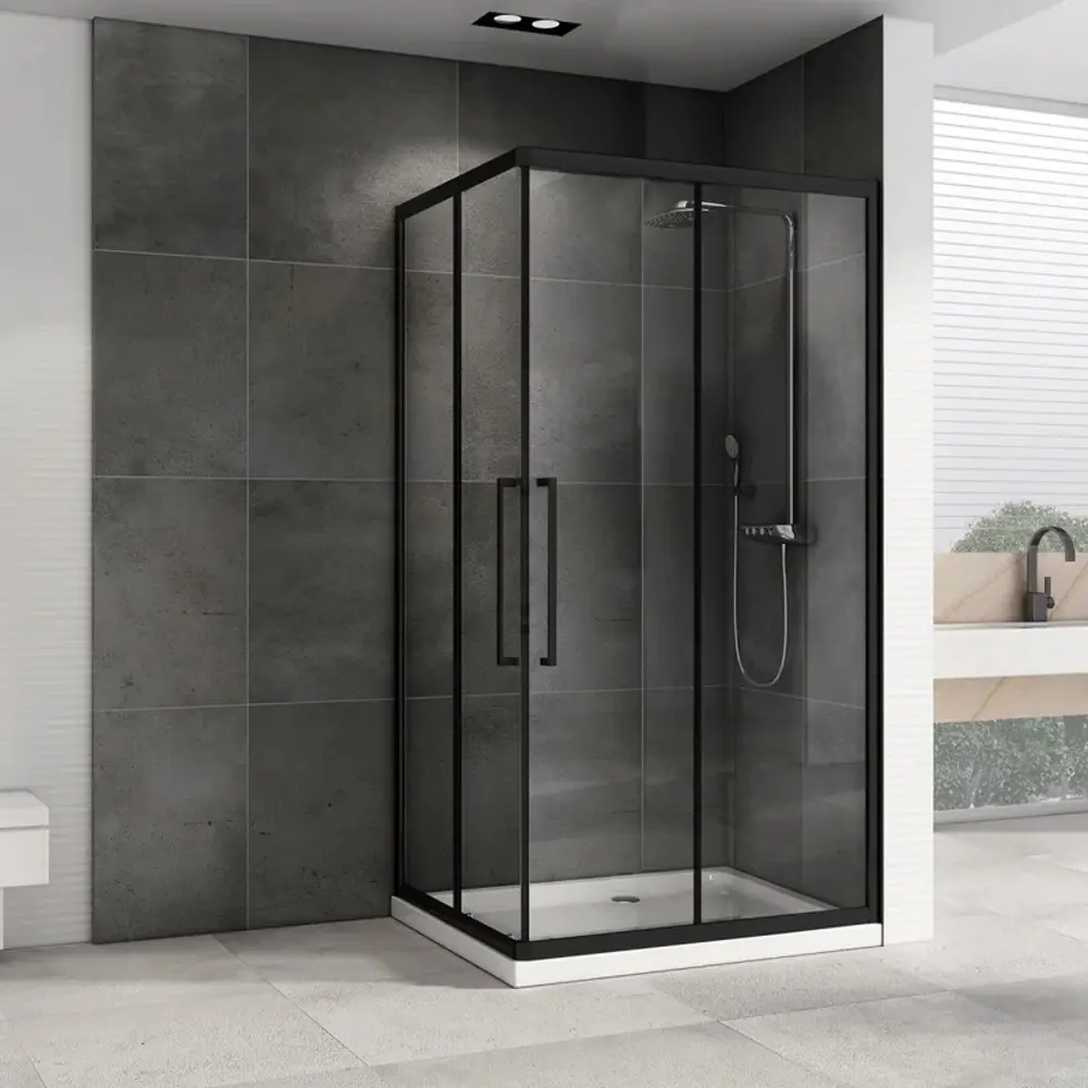 Фото 2 Душевой уголок Abber Schwarzer Diamant AG02128BH прямоугольный 120x80см черный профиль эффект стекла прозрачный Фото 2 Душевой уголок Abber Schwarzer Diamant AG02128BH прямоугольный 120x80см черный профиль эффект стекла прозрачный