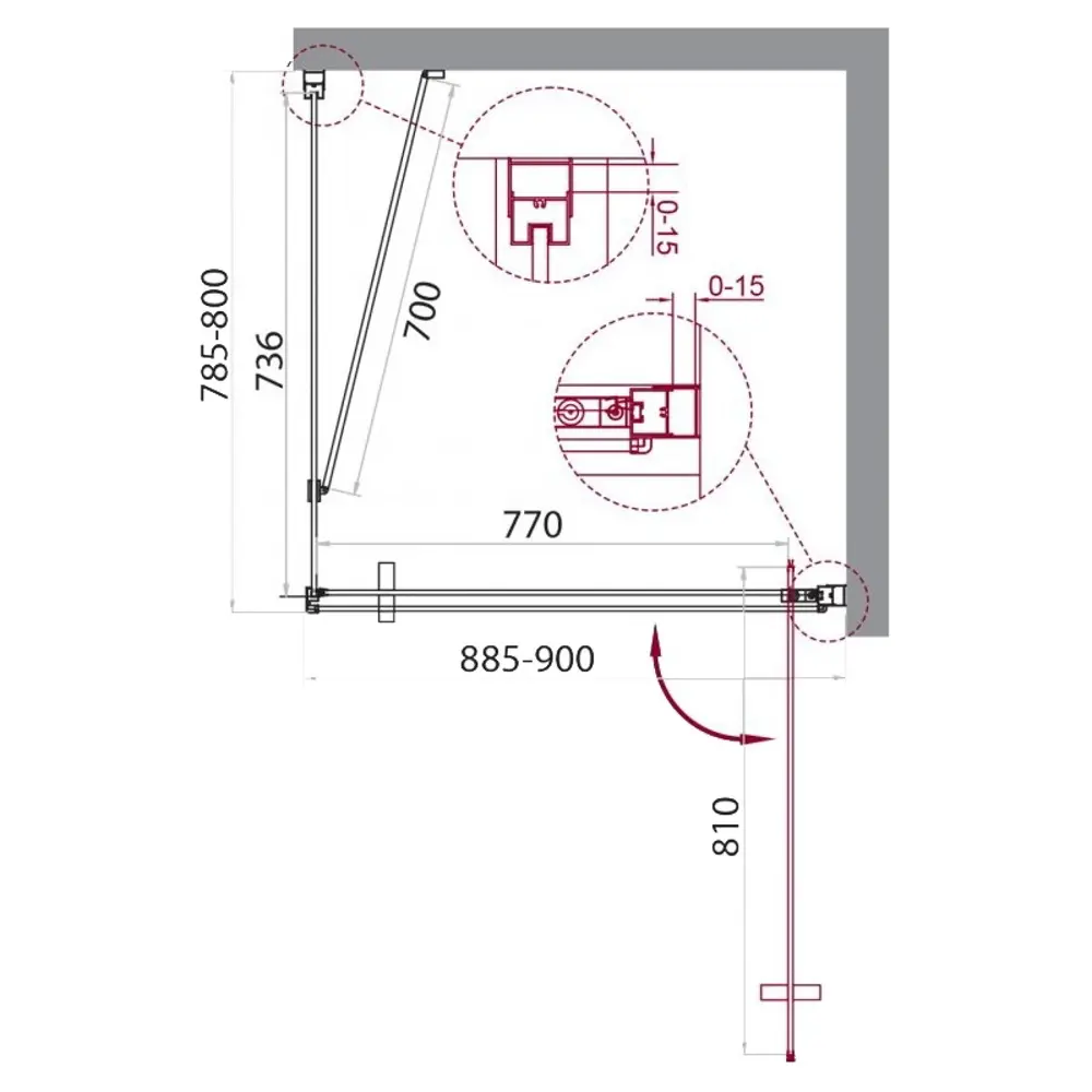 Фото 4 Душевой уголок Belbagno Marmi MARMI-AH-1-90/80-C-Cr прямоугольный 90x80см серебристый блеск профиль эффект стекла прозрачный Фото 4 Душевой уголок Belbagno Marmi MARMI-AH-1-90/80-C-Cr прямоугольный 90x80см серебристый блеск профиль эффект стекла прозрачный