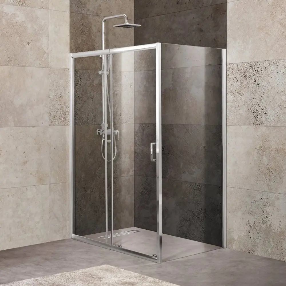 Фото Душевой уголок Belbagno Unique UNIQUE-AH-1-120/135-100-C-Cr прямоугольный 135x100см серебристый блеск профиль эффект стекла прозрачный Фото Душевой уголок Belbagno Unique UNIQUE-AH-1-120/135-100-C-Cr прямоугольный 135x100см серебристый блеск профиль эффект стекла прозрачный