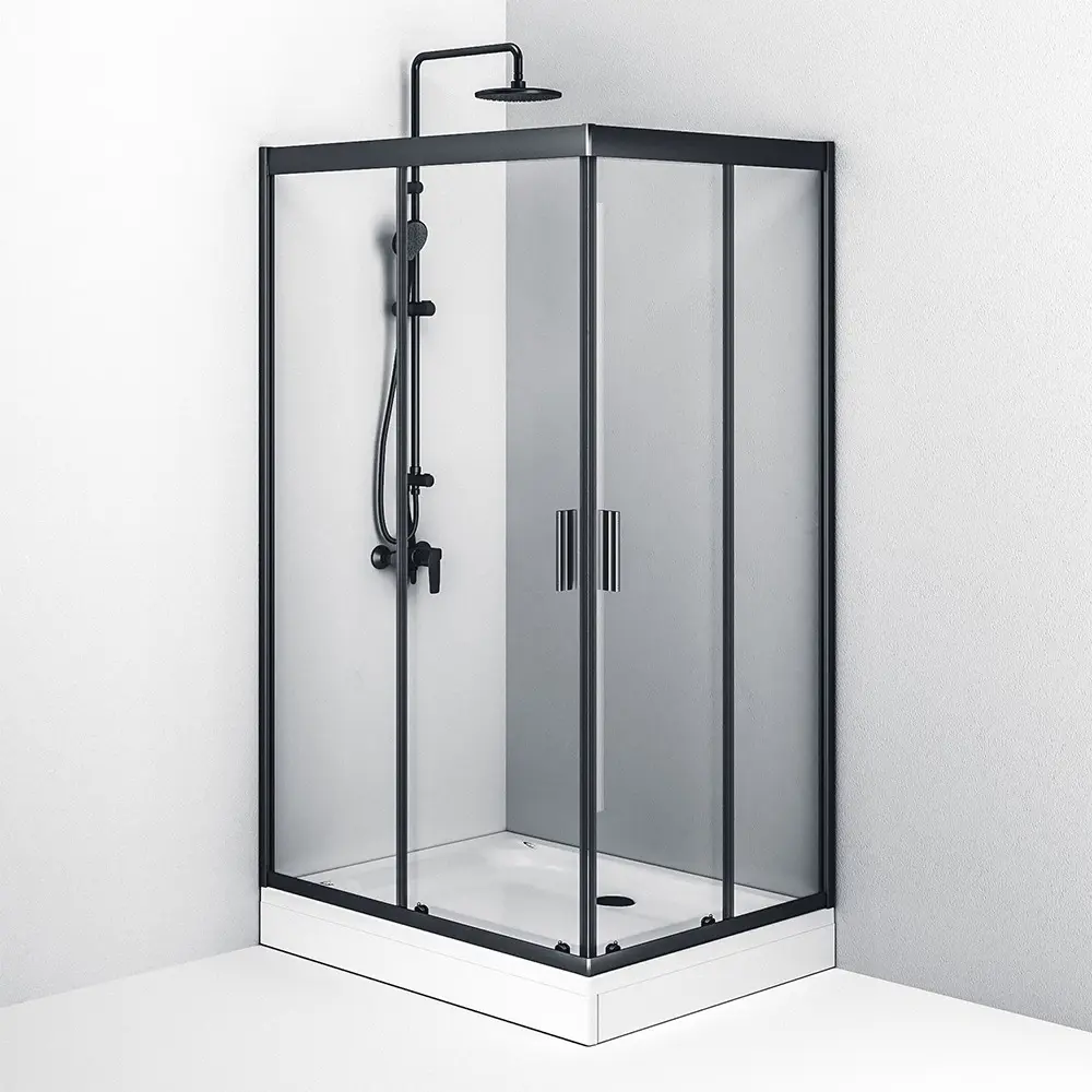 Фото 5 Душевой уголок Am.pm Gem W90G-404-120290-BT прямоугольный 120x90см черный профиль эффект стекла прозрачный