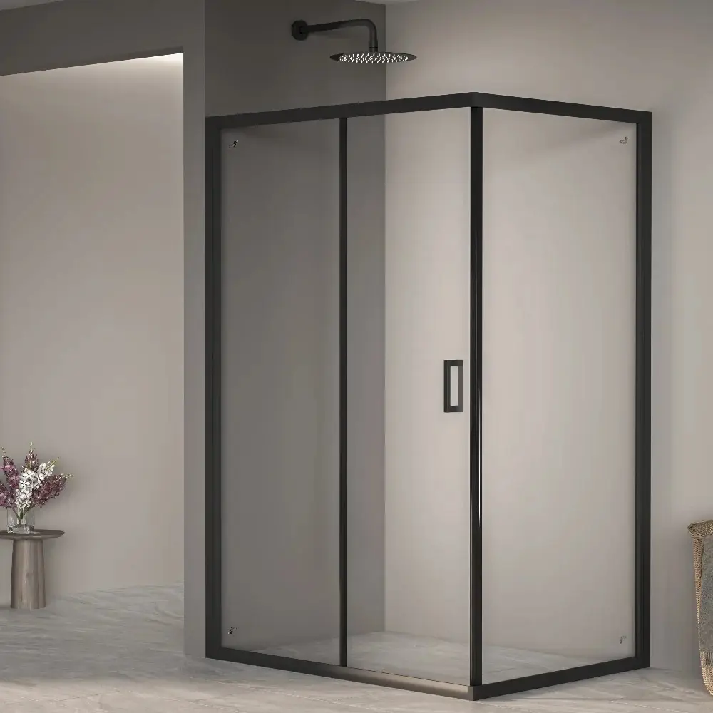 Фото 2 Душевой уголок Rgw Passage 410824590-14 прямоугольный 90x100см черный профиль эффект стекла прозрачный Фото 2 Душевой уголок Rgw Passage 410824590-14 прямоугольный 90x100см черный профиль эффект стекла прозрачный