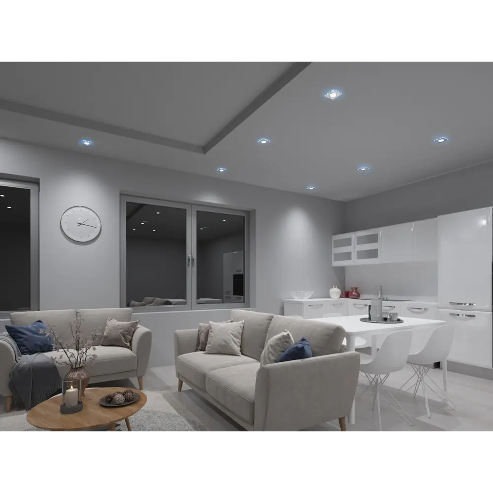 Фото 4 Светильник точечный встраиваемый Kanlux 24414 3 м² цвет серый/серебристый Фото 4 Светильник точечный встраиваемый Kanlux 24414 3 м² цвет серый/серебристый