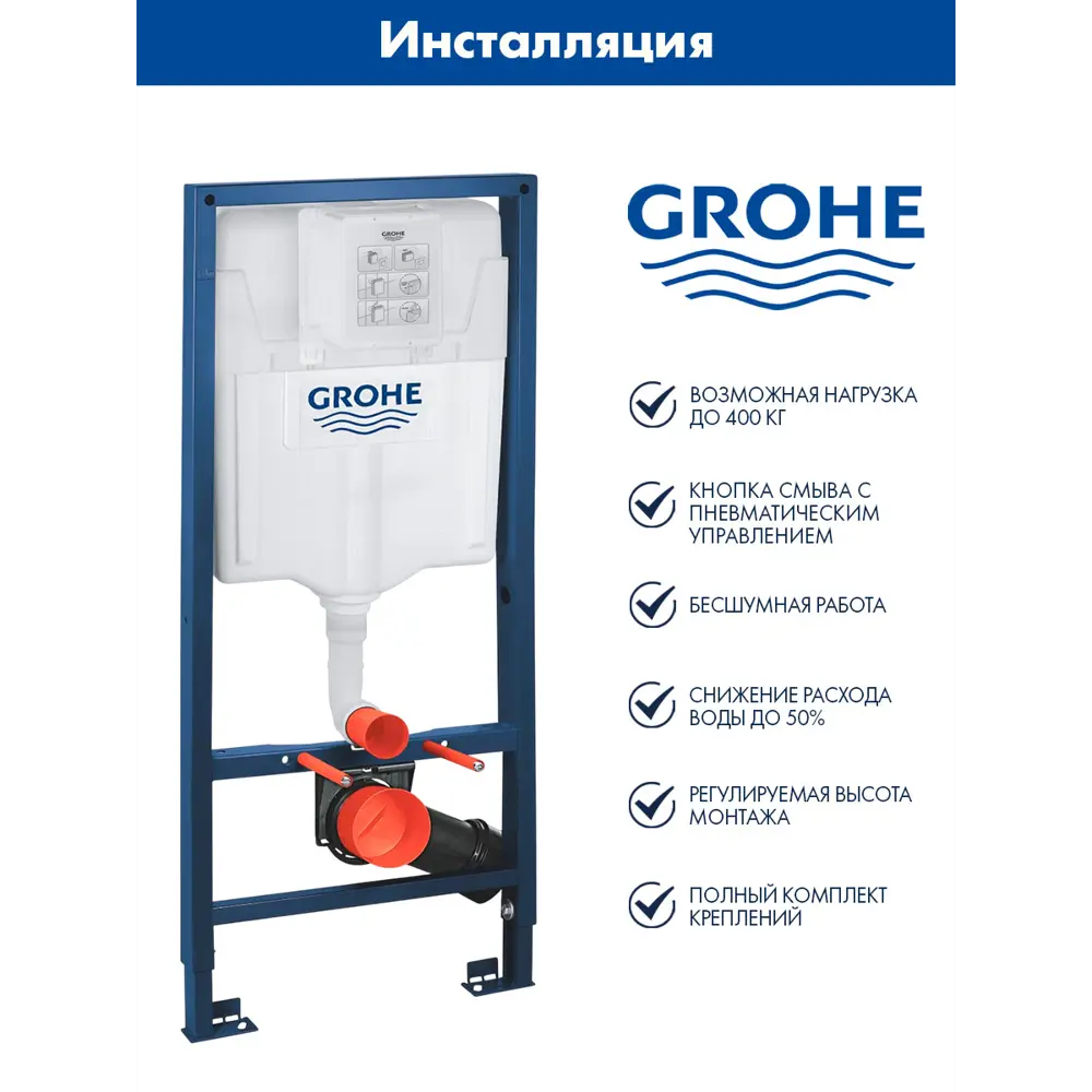 Фото 2 Комплект инсталляции Grohe Rapid SL с клавишей - цвет хром с унитазом подвесным 48x36 ADT Pro Vortex Торнадо микролифт белый Фото 2 Комплект инсталляции Grohe Rapid SL с клавишей - цвет хром с унитазом подвесным 48x36 ADT Pro Vortex Торнадо микролифт белый